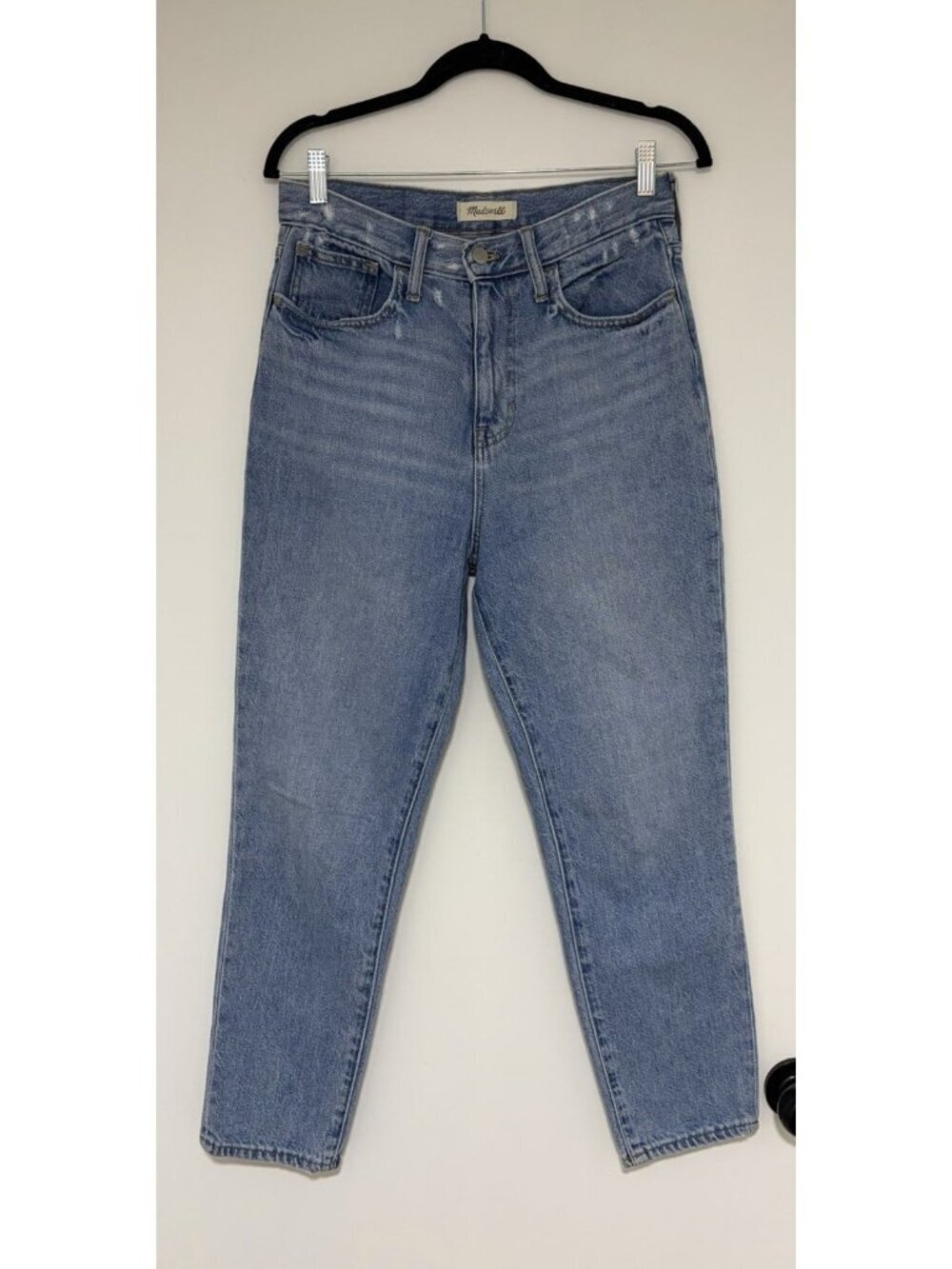 Madewell Women’s The Momjean High Rise Distressed Blue Jeans Size 26